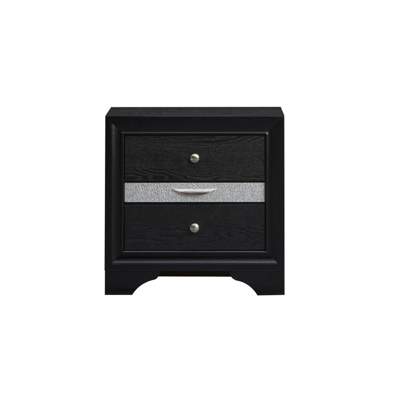 Table de chevet sophistiquée avec rangement abondant pour rehausser la chambre à coucher, Black