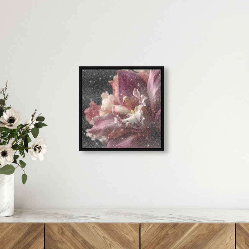 Velvet Labellum Print by Oliver Gal, 13"H x 13"W, Black Floater Frame