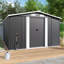 Charcoal Black Garden Storage 10 ft. W + 12 ft. D Metal Tool Shed
