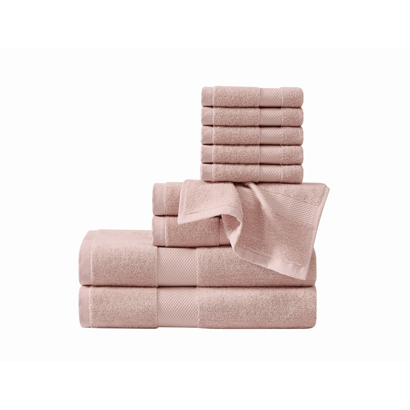 Cannon 10 Piece Turkish Towel Set, Pink