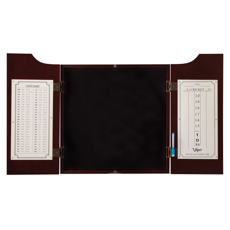 Armoire de jeu de fléchettes Viper Hudson, jeu de fléchettes Viper à poils morts, fléchettes à pointe en acier noir Mariah de 22 grammes et ligne de lancer de lumière
