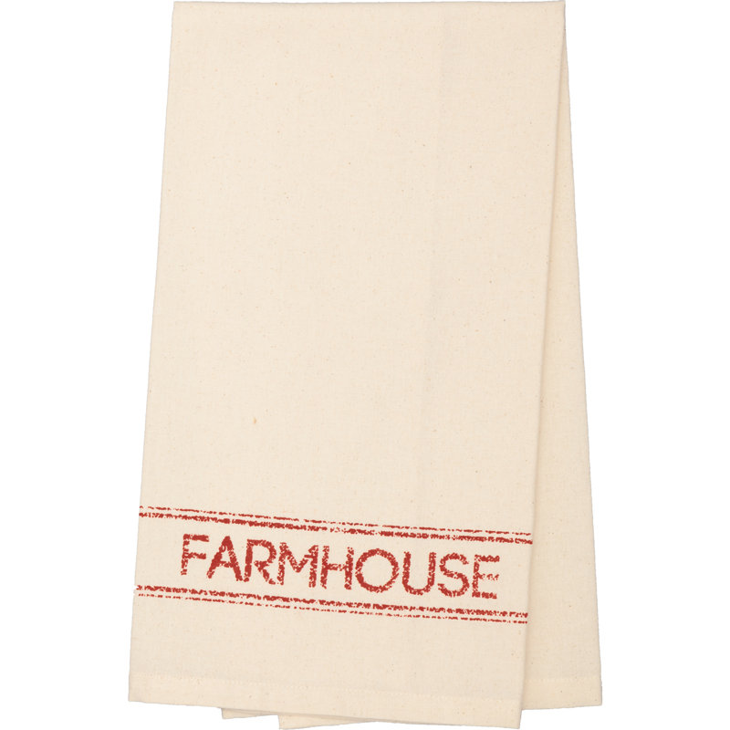 Sawyer Mill Tea Towel Kitchen Towel, Country Red/Natural