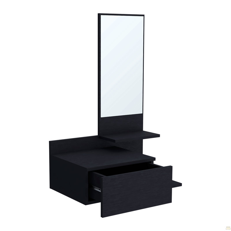 Floating Hallway Cabinet, Black
