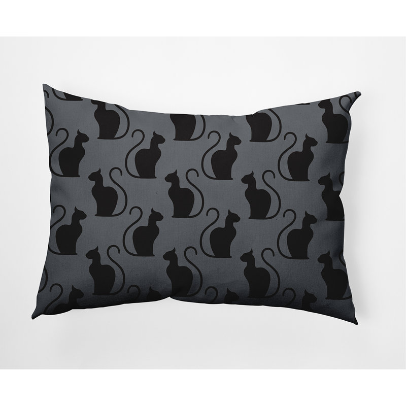 Coussin décoratif intérieur / extérieur Witches Brew, 14 po x 20 po, Gris acier