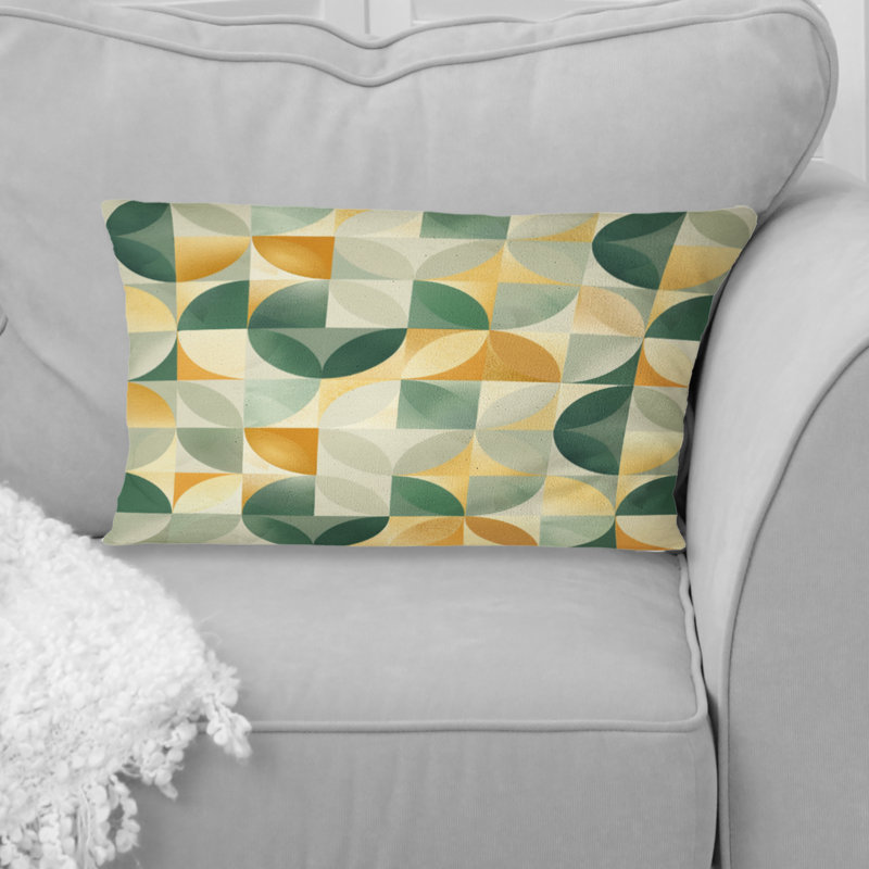 Coussin lombaire à pois verts et verts