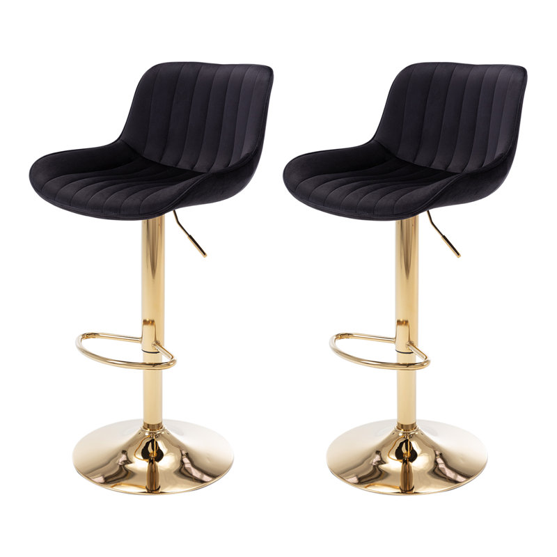 Tabouret pivotant rembourré Garnich, Noir