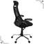 Chaise de bureau à haut dossier avec hauteur réglable et pivotante, ergonomique, filet noir, base en métal pour une utilisation ergonomique à 360 degrés