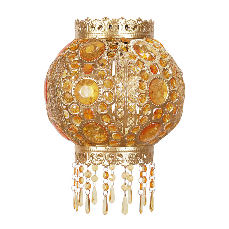 35cm H Metal Round Pendant Shade, Gold
