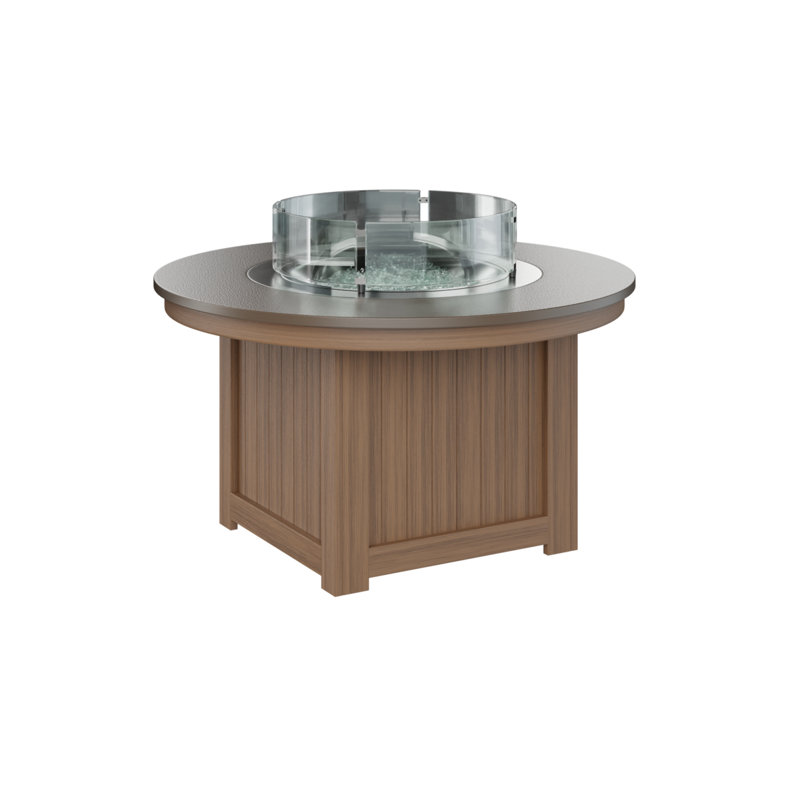 Foyer de table rond Berlin Gardens Donoma, Bronze martelé avec base en acajou antique, H 25 po x l 44 po x P 44 po