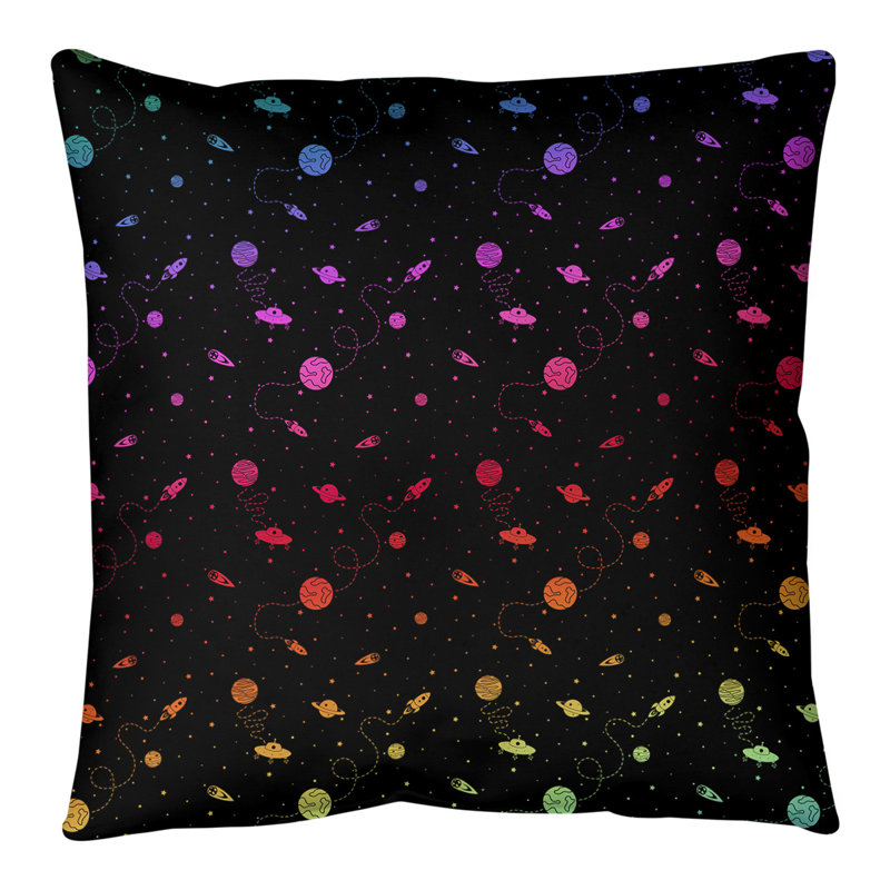 Coussin de sol Katelyn Elizabeth, 28 po x 28 po, Noir