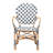 Botir Rattan Arm Chair in Blue/White/Brown