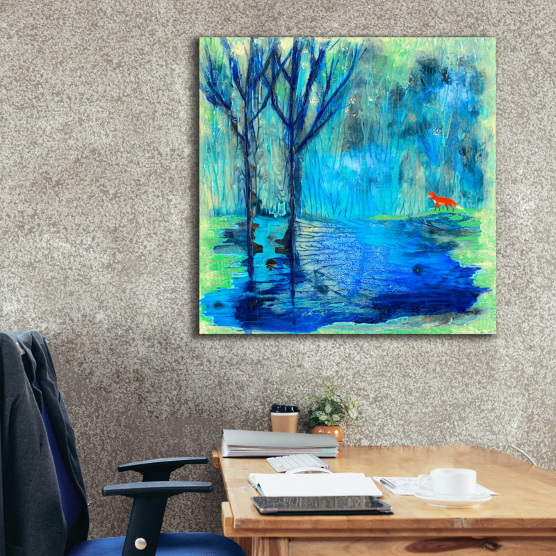 «Tranquil Travels» par Wyanne, graffiti épique, art mural sur toile, 18 po x 18 po, H 37 po x l 37 po x P 1,5 po