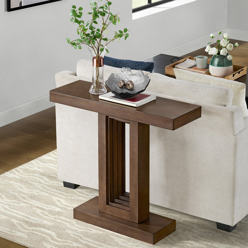 Pismo 36-Inch Solid Wood Console Table, Brown, Brown