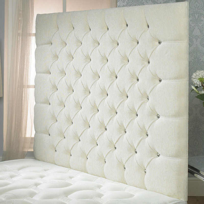 Shaw Upholstered Headboard, Cream, Double (4'6)