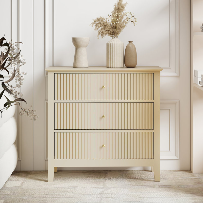 3 tiroirs 31 po Large commode, Beige