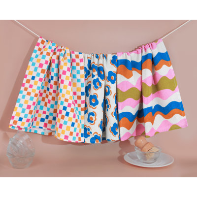 Mid-Century Mod Cotton Kitchen Towel Set