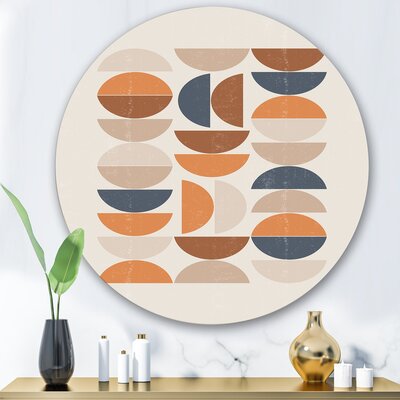 Abstract Sun And Moon S In Blue And Orange - Modern Metal Circle Wall Art -  East Urban Home, 51D3459CDBA7411FBE5FF8B594360C0F