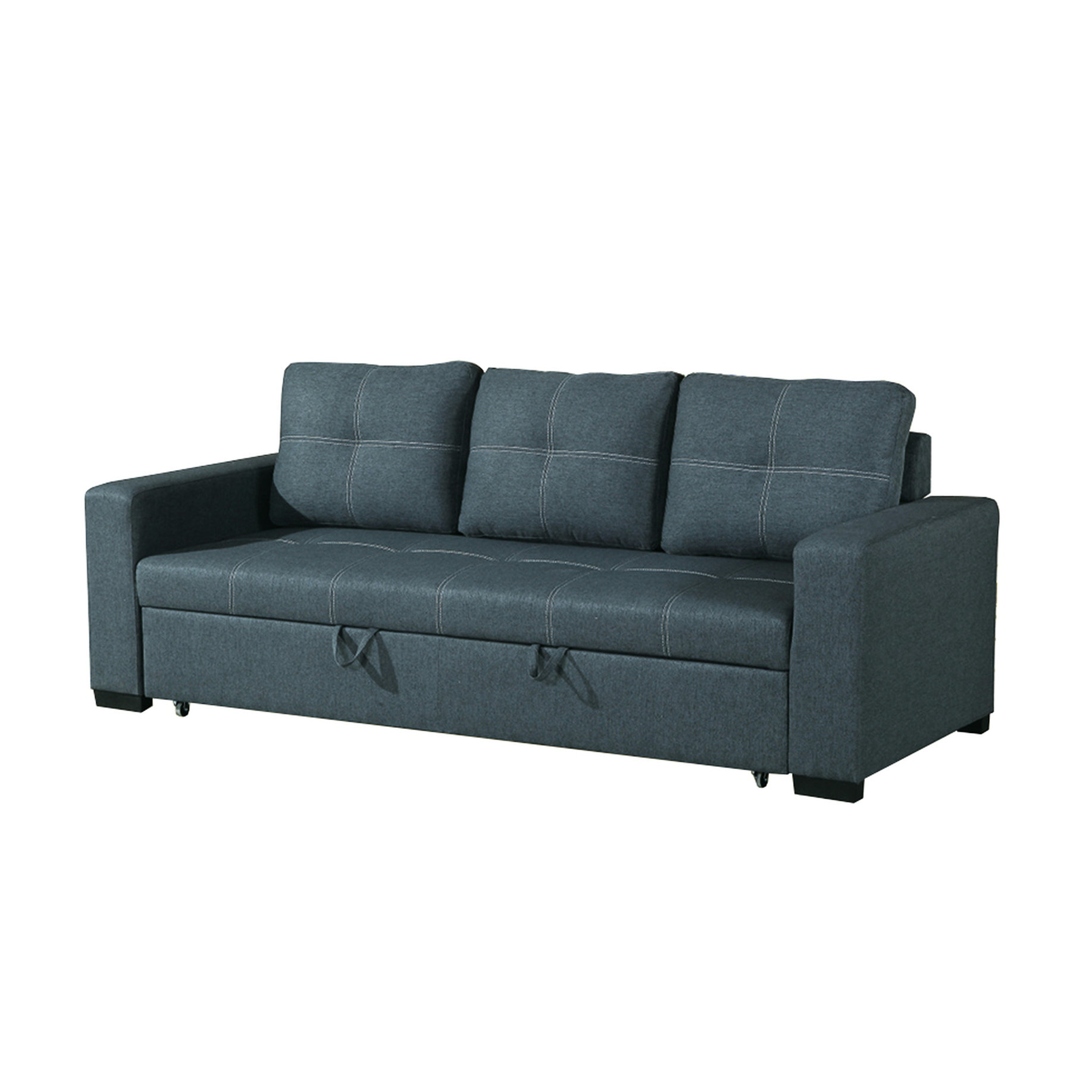 SnugglySolace 3 Seats Polyfiber Bed In Blue Grey With Plastic Legs ...