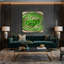 Art mural sur toile vert Op Art 64-404581427