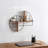 Wall Shelf Metal Wood Iron Boho Geometric Design for Home Office Bedroom Living Room - 19" Brown