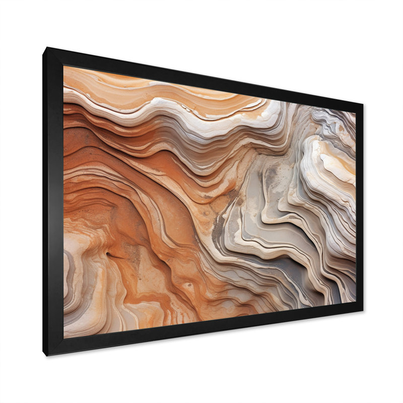 Marbre abstrait avec reproduction de l'espace IV, reproduction d'art sur toile, Cadre simple noir, H 24 po x l 32 po x P 1 po
