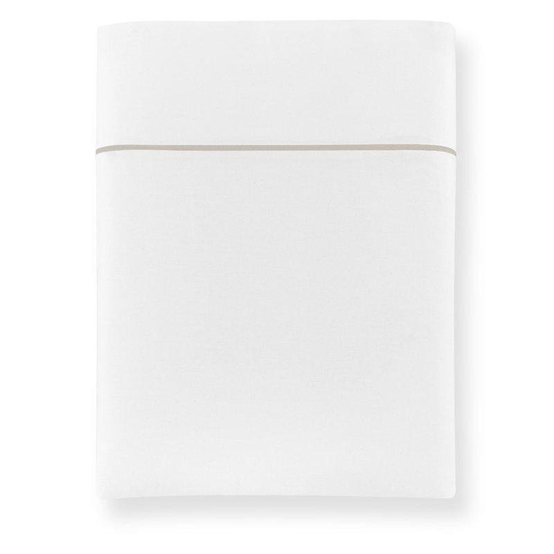 Soprano II 420 Thread Count 100% Cotton Sateen Flat Sheet, Twin, Linen