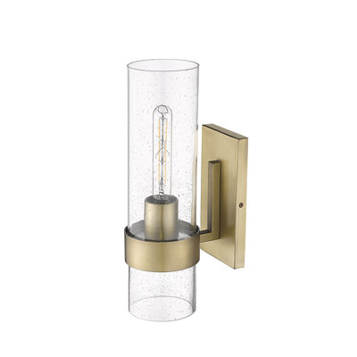 Grande applique à bras en acier avec verre bullé 15,75 po Yohko