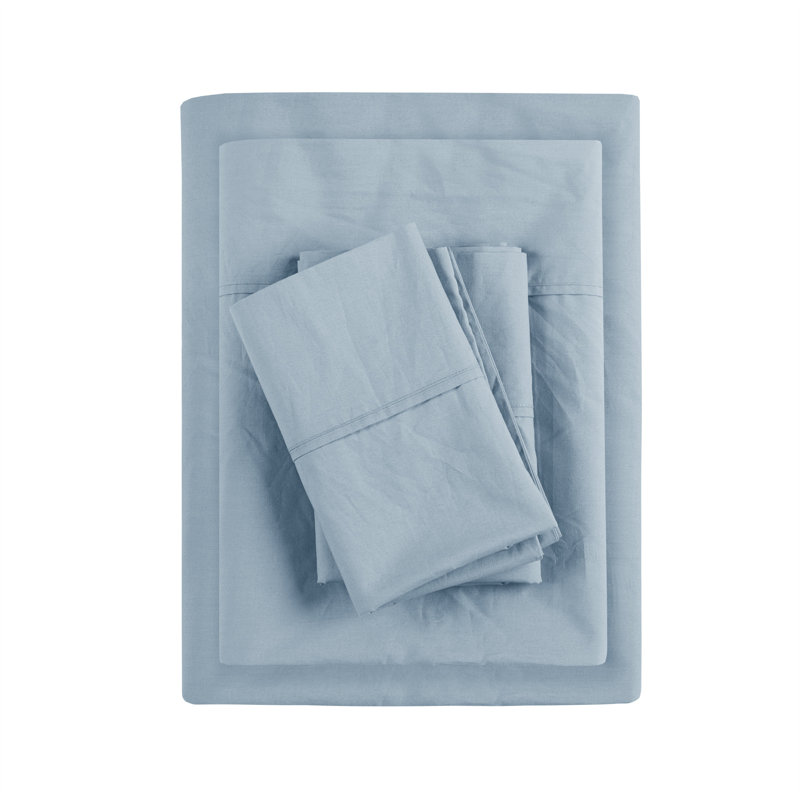 Teal California King Cotton Percale Sheet Set