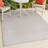 Aarhus High-Low Minimalist Scandi Striped Gray/Ivory Indoor/Outdoor Rug-1453758305