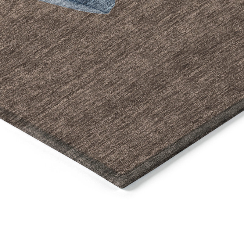 Machine Washable Indoor/Outdoor Christmas Snowman Xhevrie Brown Rug, Rectangle 2'6" x 3'10"