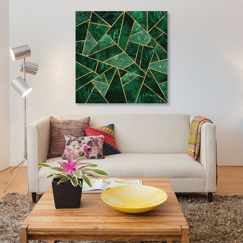 Deep Emerald - Impression sur toile, H 37 po x l 37 po x P 1,5 po, Toile tendue, Pas de tapis