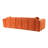 3-Seater Sofa with 2 Pillows (Orange)