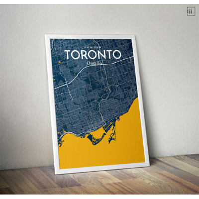 « toronto city map », reproduction d’impression sur affiche