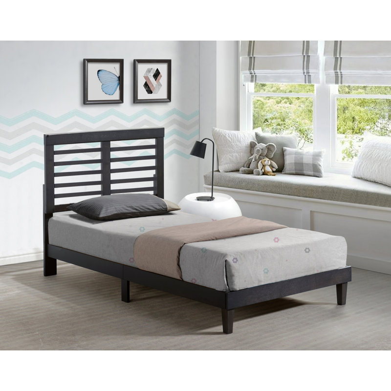 Isaul Slat Bed, Twin XL, Black