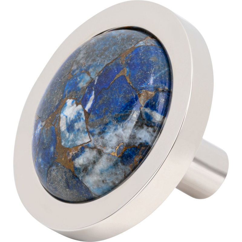 Firesky Diameter Knob, Polished Nickel, Mohave Lapis