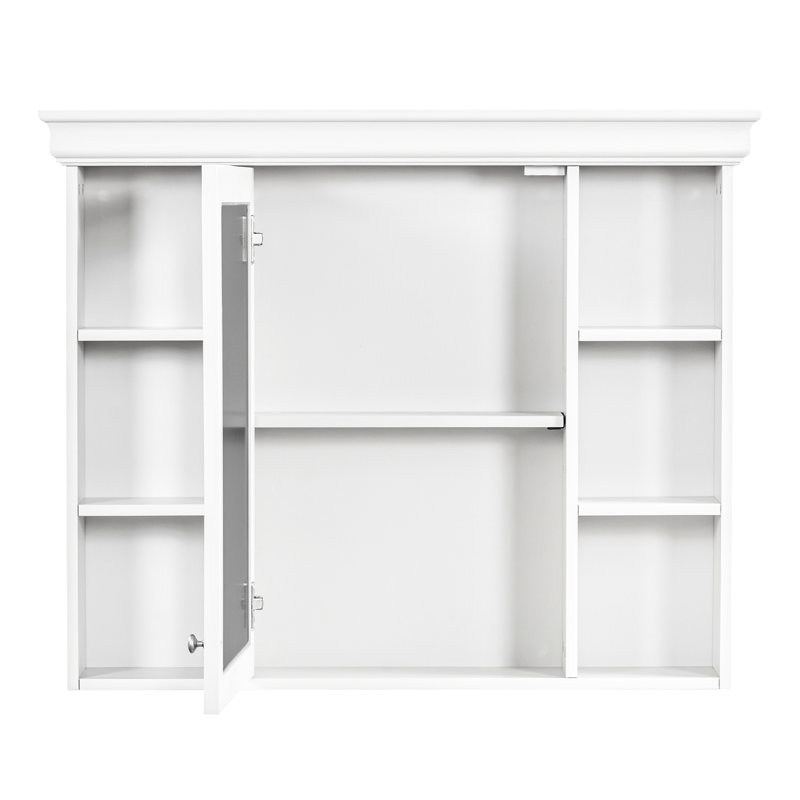 Pharmacie murale 35,51 po x 7,24 po 29,56 po, grand rangement, charnières, tableau, tablettes réglables, fonction de fermeture en douceur, poignée en métal argenté, style luxueux, idéal pour miroir de salle de bain