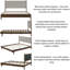 Grand lit plateforme en bois d'hévéa avec tête de lit haute de conception moderne Mid-Century, capacité de poids de 500 lb-928466387-928466385