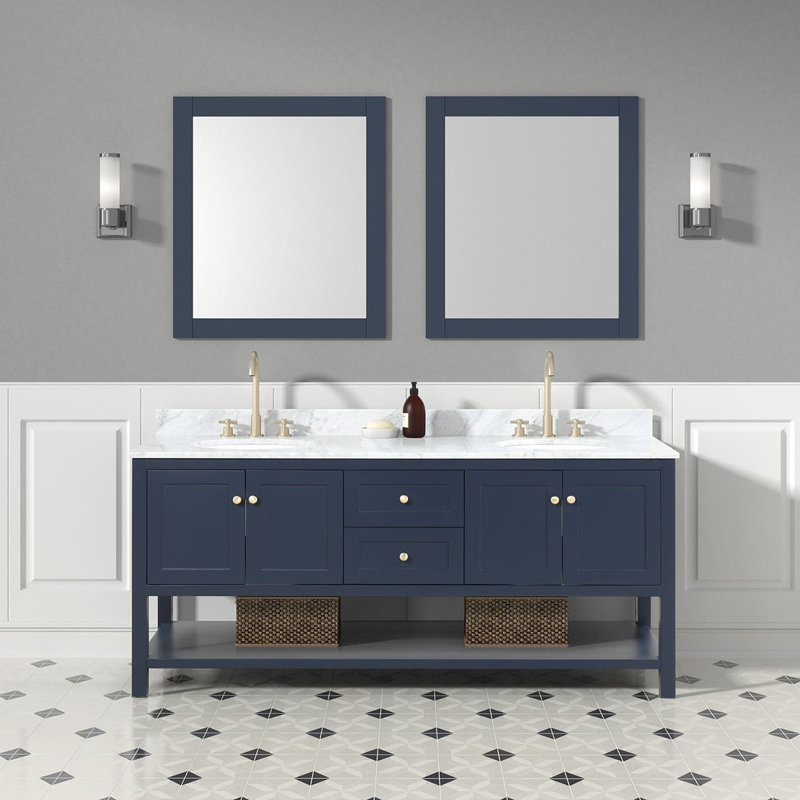 Ensemble de meuble-lavabo double 72 "Bristol, Marine