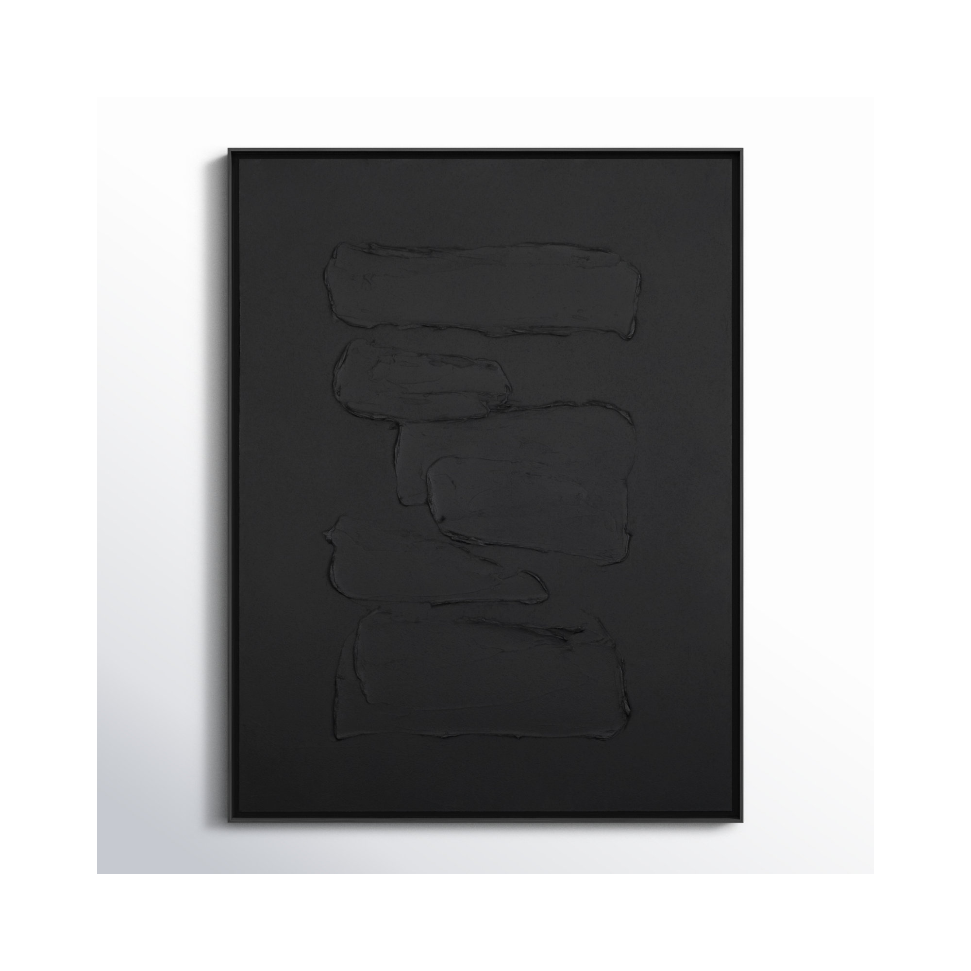 Hemkund Abstract Painting, Black, 48" H x 36" W