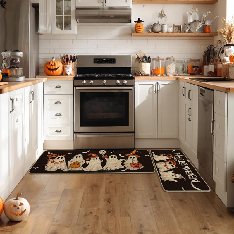 Ensemble de 2 tapis de cuisine Ghost Pumpkin