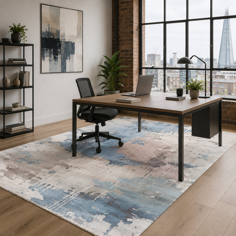 Abstract Cotton and Chenille Flatweave Area Rug, 155 x 230 cm
