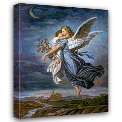 Astoria Grand Von Kaulbach, Wilhelm Gallery Wrapped Canvas Art Titled: The Guardian Angel