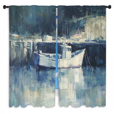 Boat Window Curtains  Maritime Contemporary Drapes - 2 Panels