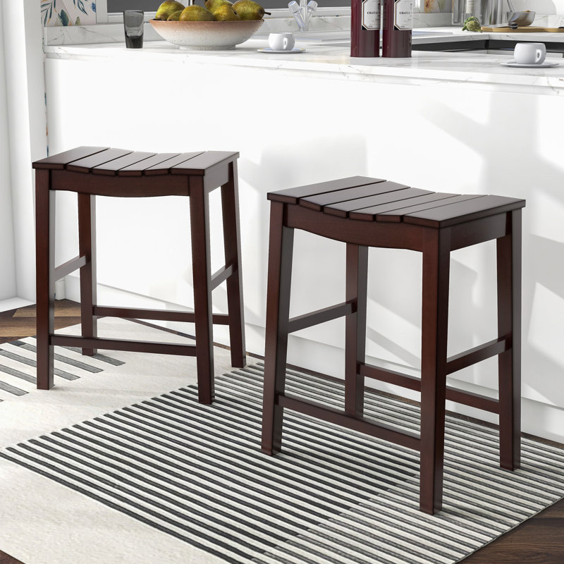 Ferda Solid Wood 24" Counter Stool, Brown