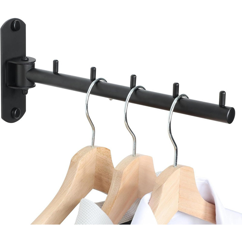 Portemanteau mural pour balançoire à vêtements, barre à linge pivotante en acier inoxydable 304 pivotant à 180 °, peu encombrant pour la salle de lavage, la chambre à coucher ou le balcon