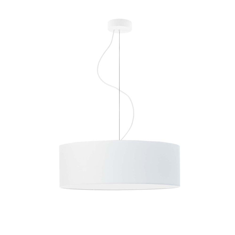 Aubryelle 3 - Light Drum Pendant, White, White, 120cm H x 50cm W x 50cm D