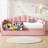 Upholstered  Daybed With Adjustable Height Pop Up Trundle Twin Bed And USB & Type-C Charging Port, Day Bed Frame With 2 Side Pockets, No Box-Spring Needed-1751402831