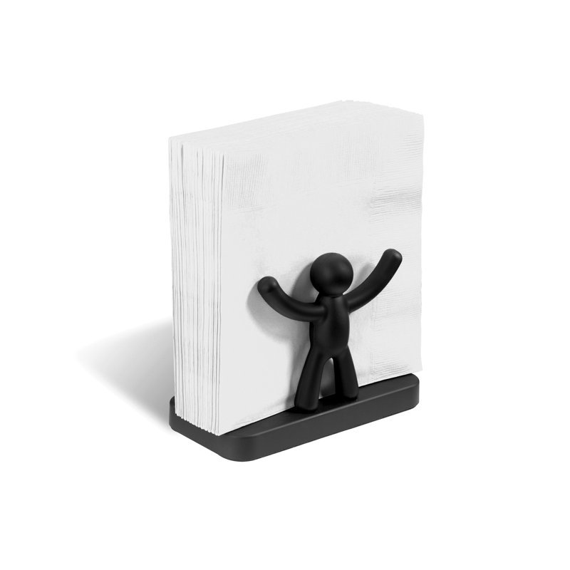 Black Polypropylene Buddy Napkin Holder with Soft-Touch Finish