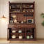 Buffet en noyer massif et bois manufacturé-1974823062
