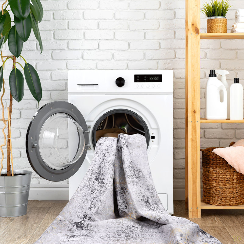 Washable Rug 3X5 Area Rug (3' X 5')Non-Slip, Non-Shedding Low-Pile Rug Perfect For Living Room, Bedroom, Kitchen And High-Traffic Areas